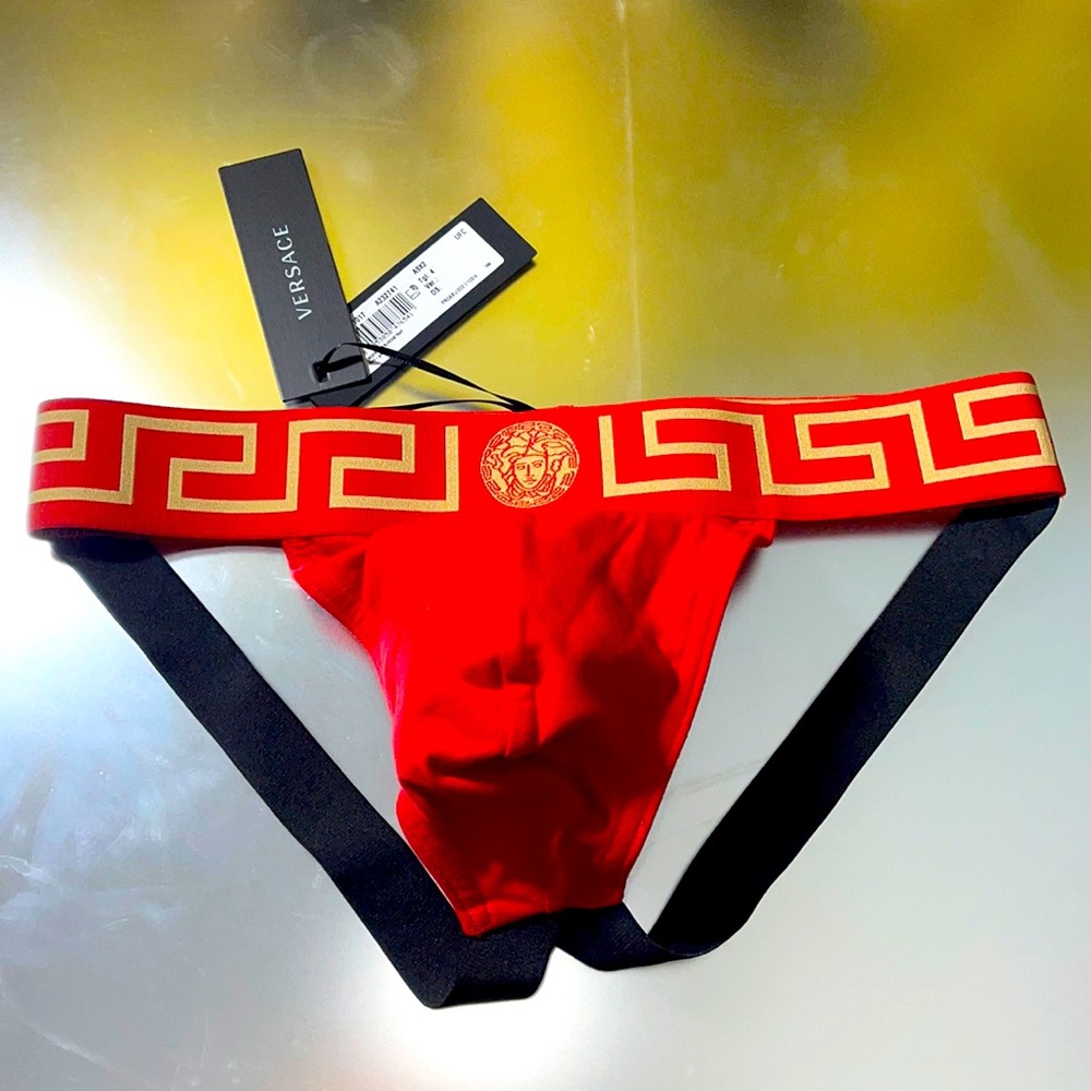 VERSACE UNDERWEAR ATHLETIC JOCK STRAP LUXURIOUS UNDERWEAR MEN”S SIZE MEDIUM
